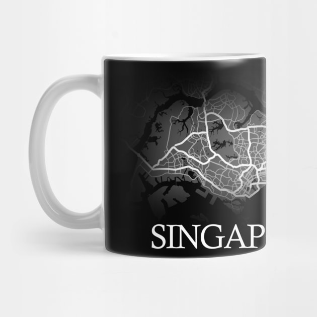 Singapore Map - Cartography Artwork by SPAZE